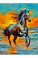 Алмазная мозаика без подрамника «Конь на закате» 40x30 см