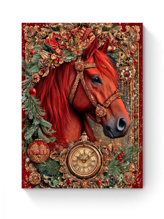 Алмазная мозаика на подрамнике «Год лошади» 50x40 см