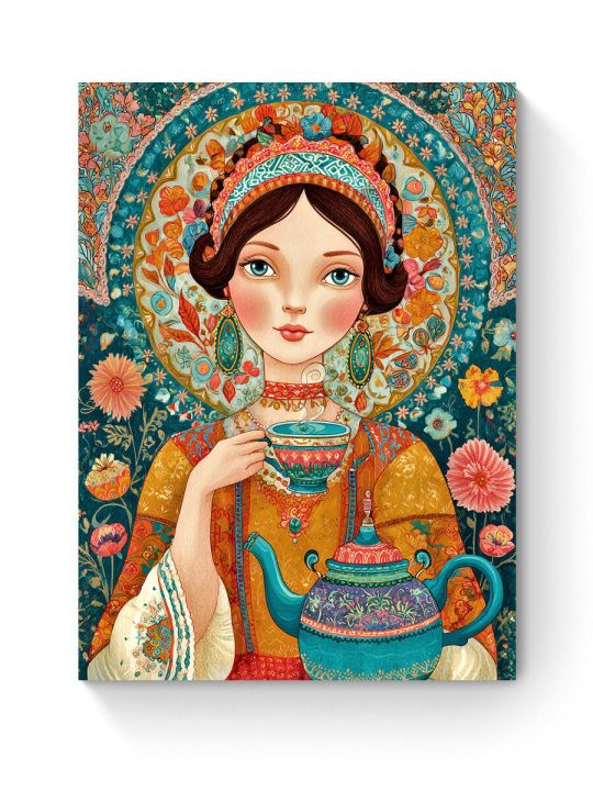 Алмазная мозаика на подрамнике «Сударушка» 50x40 см