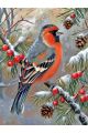 Алмазная мозаика без подрамника «Снегирь» 40x30 см