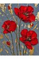 Алмазная мозаика без подрамника «Красные маки» 50x40 см