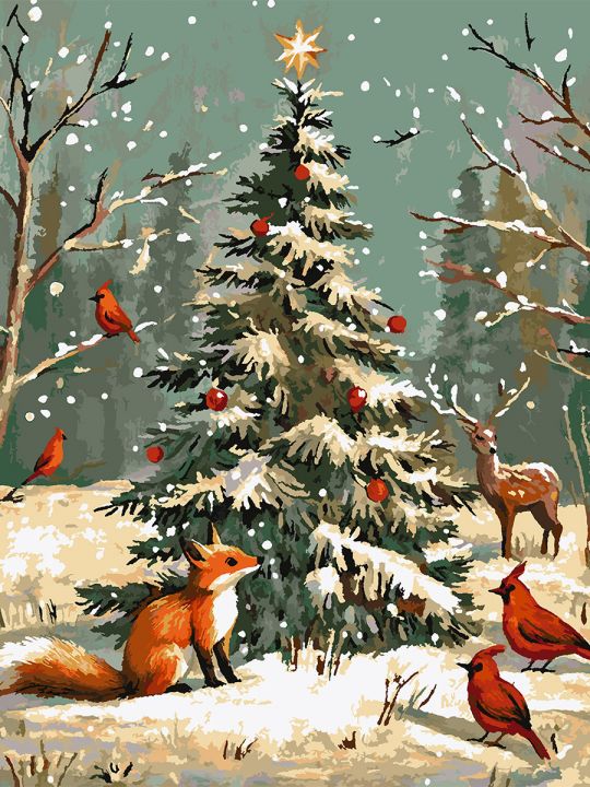 Картина по номерам без подрамника «Новый год» 130x100 см