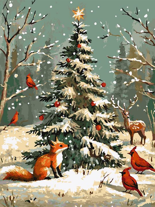 Картина по номерам без подрамника «Новый год» 80x60 см