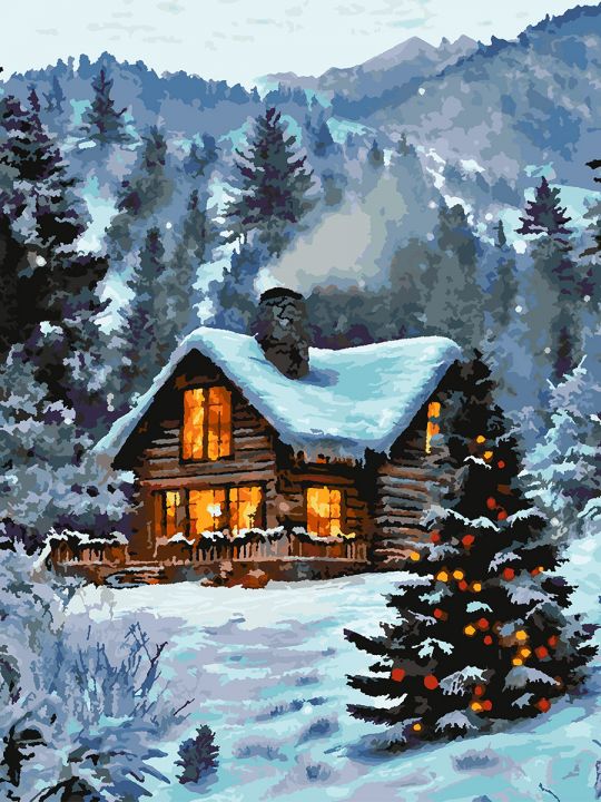 Картина по номерам без подрамника «Рождество» 90x70 см