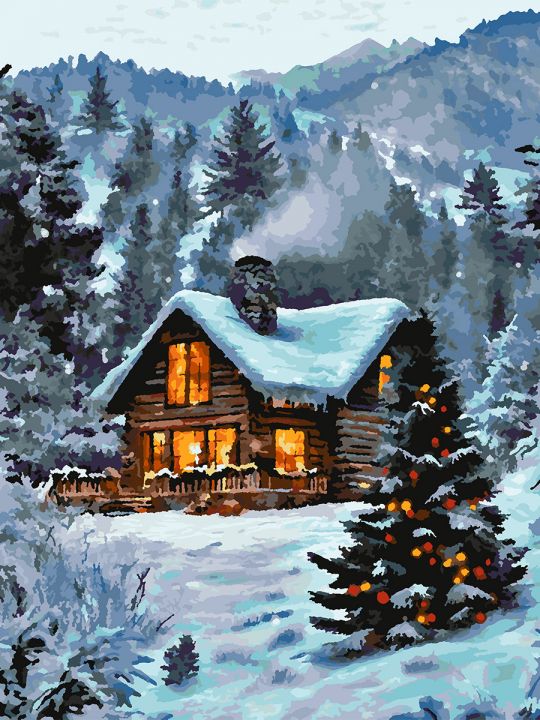 Картина по номерам без подрамника «Рождество» 80x60 см