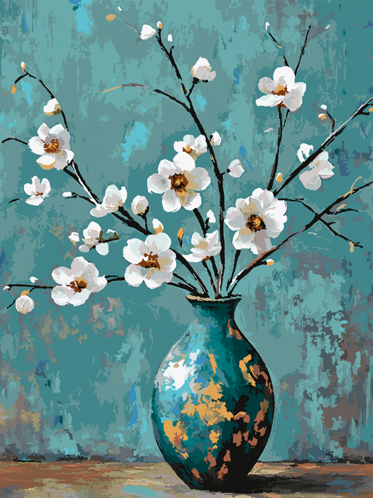 Картина по номерам без подрамника «Ветка миндаля» 130x100 см