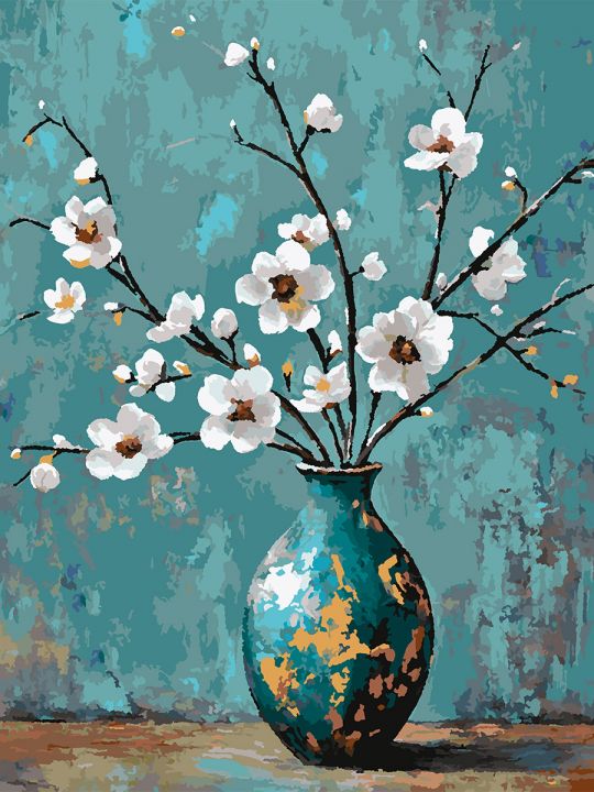 Картина по номерам без подрамника «Ветка миндаля» 80x60 см