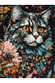 Картина по номерам без подрамника «Цветочный кот» 70x50 см