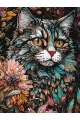 Картина по номерам без подрамника «Цветочный кот» 130x100 см