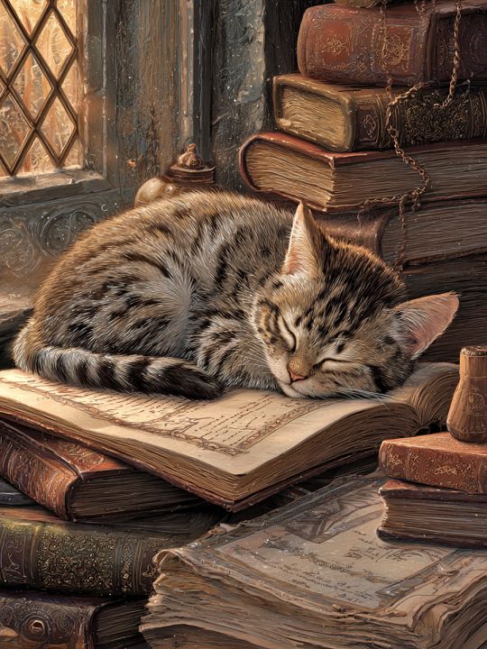 Алмазная мозаика без подрамника «Спящий котёнок» 130x100 см