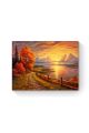 Алмазная мозаика на подрамнике «Закат на реке» 50x40 см