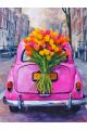 Алмазная мозаика без подрамника «Авто с цветами» 130x100 см
