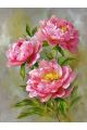 Алмазная мозаика без подрамника «Розовые пионы» 70x50 см