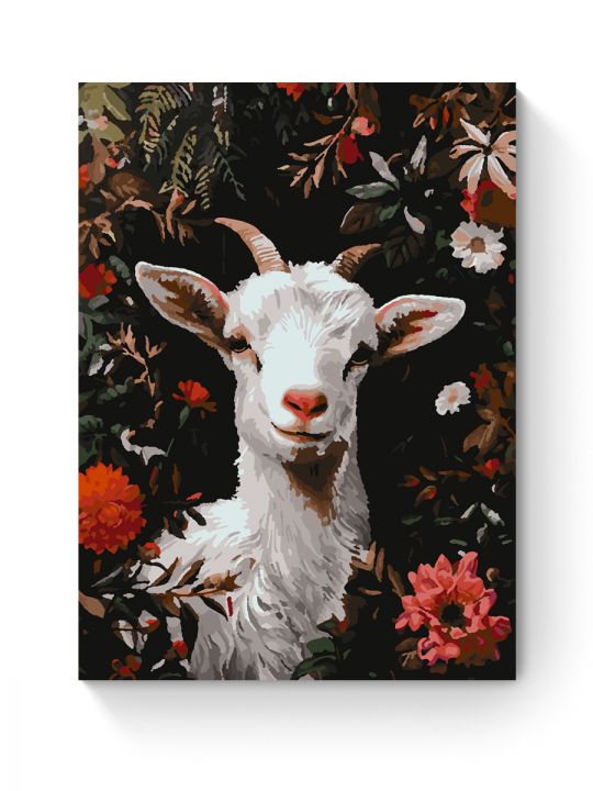 Картина по номерам на подрамнике «Белая козочка» 35x25 см