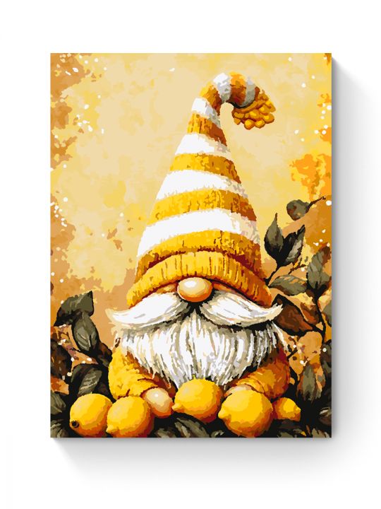 Картина по номерам на подрамнике «Лимонный гном» 35x25 см