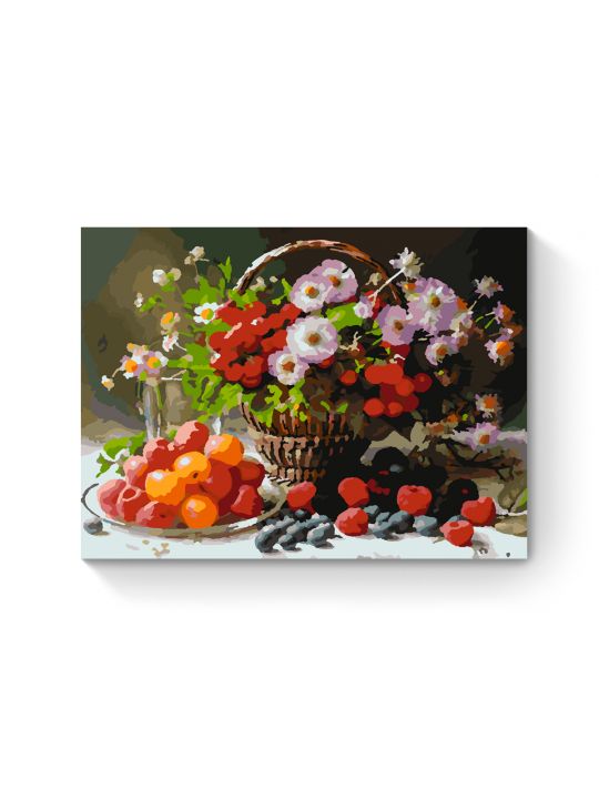 Картина по номерам на подрамнике «Ягодный пир» 25x20 см