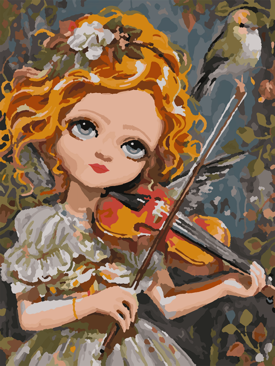 Картина по номерам без подрамника «Скрипачка» 25x20 см