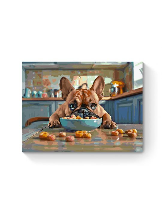 Картина по номерам на подрамнике «Бульдожек» 35x25 см