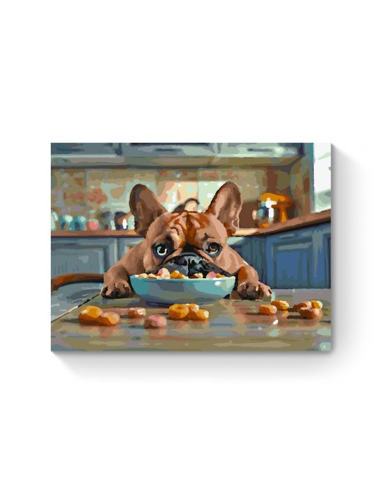 Картина по номерам на подрамнике «Бульдожек» 25x20 см