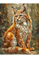 Картина по номерам без подрамника «Рысь в лесу» 80x60 см