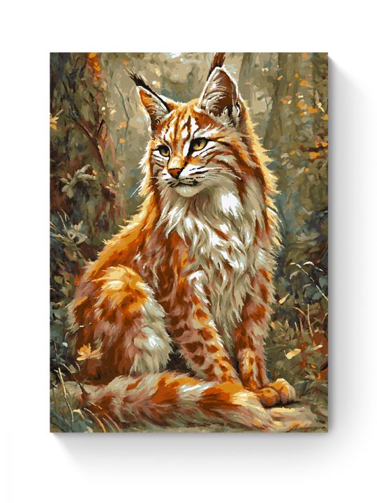 Картина по номерам на подрамнике «Рысь в лесу» 80x60 см