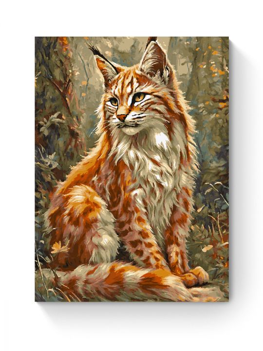 Картина по номерам на подрамнике «Рысь в лесу» 90x70 см