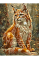 Картина по номерам без подрамника «Рысь в лесу» 130x100 см