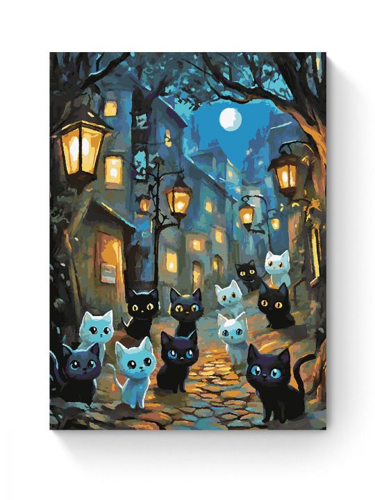 Картина по номерам на подрамнике «Март и коты» 80x60 см