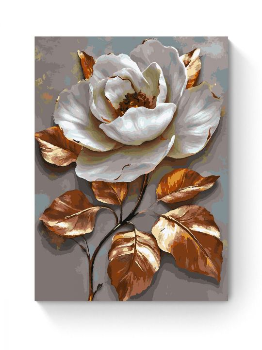 Картина по номерам на подрамнике «Белый цветок» 90x70 см