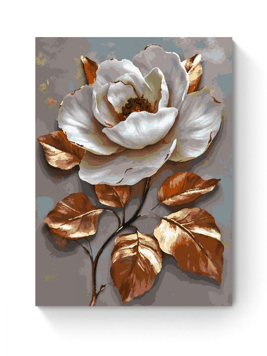 Картина по номерам на подрамнике «Белый цветок» 80x60 см