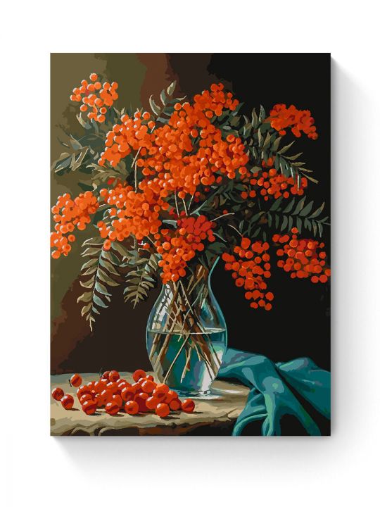 Картина по номерам на подрамнике «Букет рябины» 80x60 см