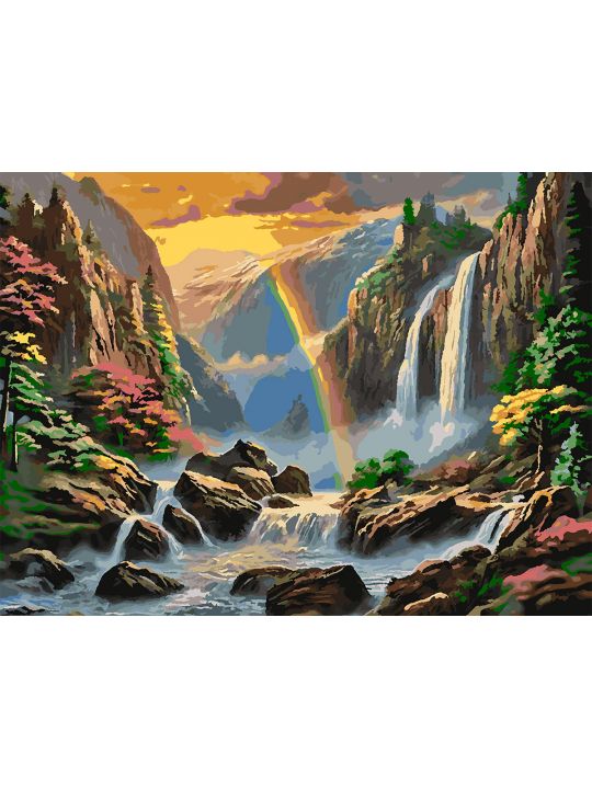 Картина по номерам без подрамника «Водопад» 80x60 см