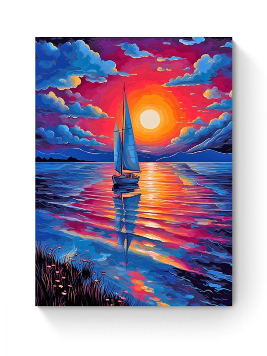 Алмазная мозаика на подрамнике «Парусник» 40x30 см