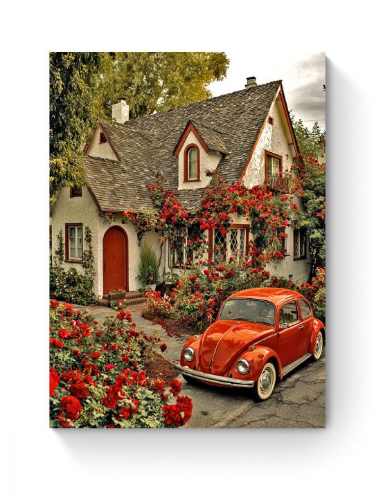 Алмазная мозаика на подрамнике «Домик мечты» 70x50 см, 49 цветов