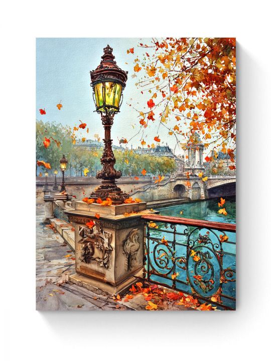 Алмазная мозаика на подрамнике «Старый фонарь» 50x40 см