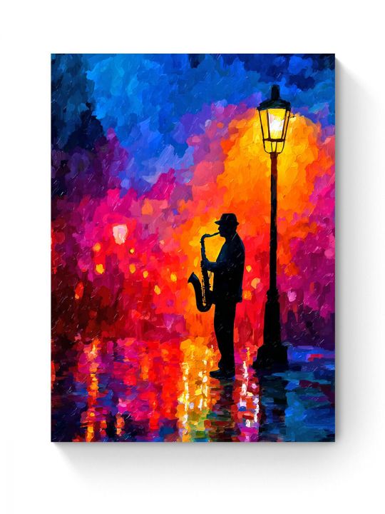 Алмазная мозаика на подрамнике «Музыка в ночи» 50x40 см