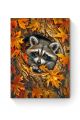 Алмазная мозаика на подрамнике «Енот и осень» 70x50 см, 46 цветов