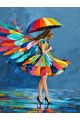 Алмазная мозаика без подрамника «Под зонтом» 90x70 см