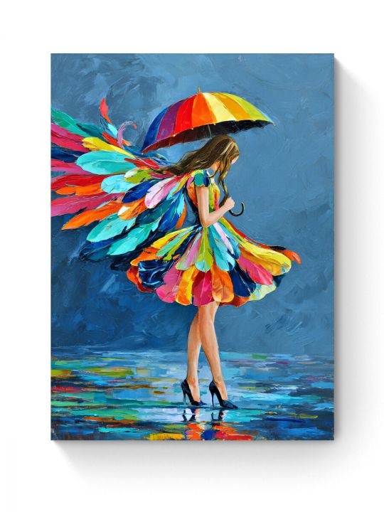 Алмазная мозаика на подрамнике «Под зонтом» 40x30 см