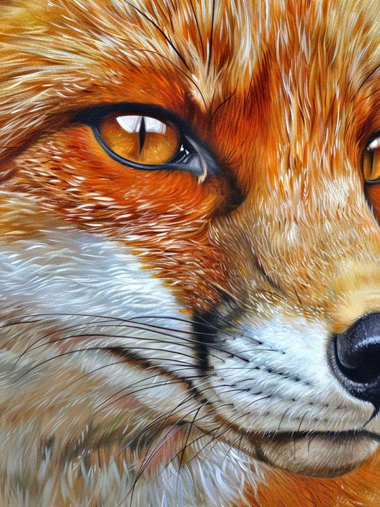 Алмазная мозаика без подрамника «Рыжая лиса» 50x40 см