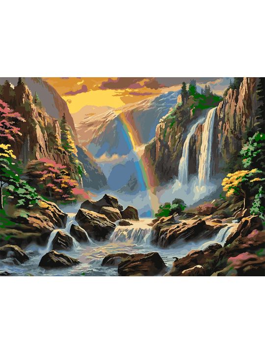 Картина по номерам без подрамника «Водопад» 90x70 см
