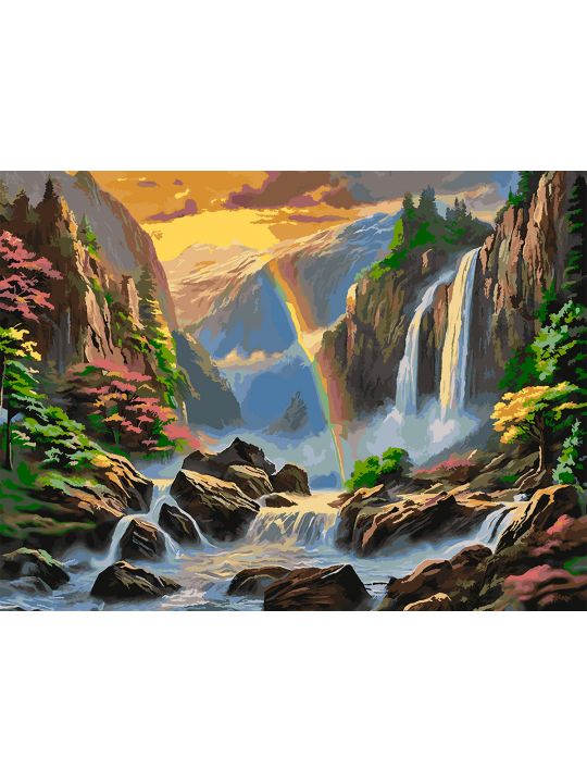 Картина по номерам без подрамника «Водопад» 130x100 см