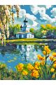 Картина по номерам на подрамнике «Храм у воды» 70x50 см