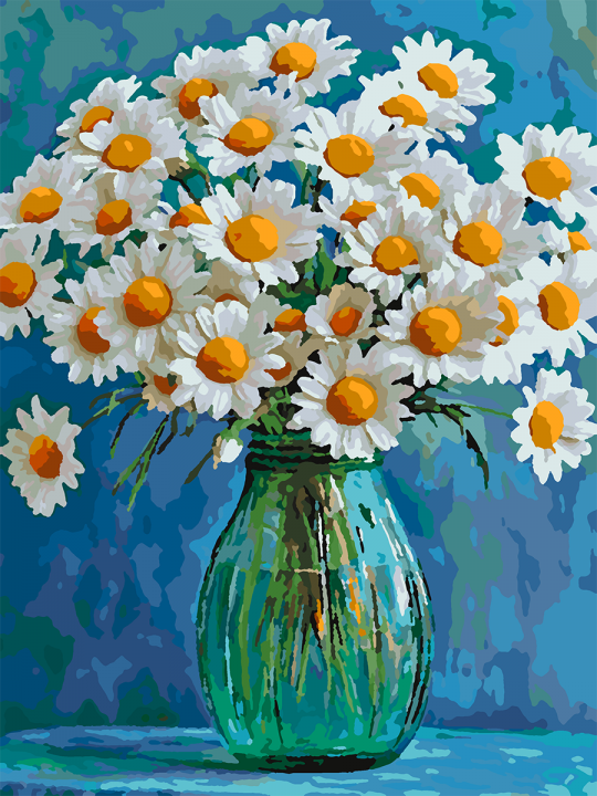 Картина по номерам без подрамника «Ромашки» 35x25 см