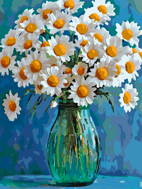 Картина по номерам без подрамника «Ромашки» 25x20 см