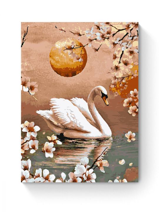 Картина по номерам на подрамнике «Лебедь белый» 70x50 см