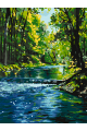 Картина по номерам на подрамнике «Лесная река» 35x25 см