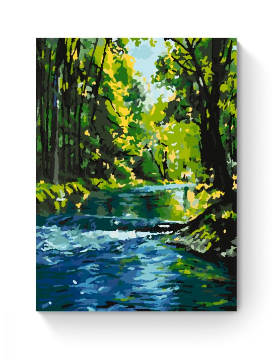 Картина по номерам на подрамнике «Лесная река» 25x20 см