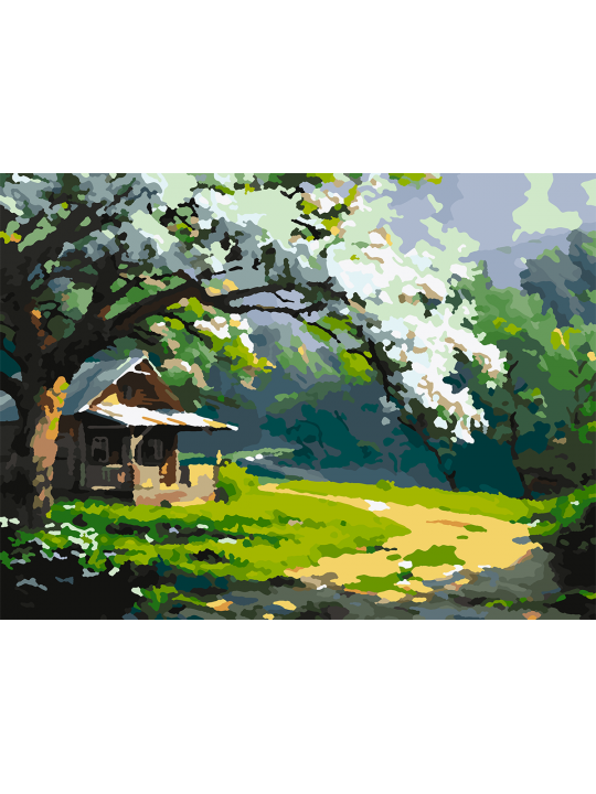 Картина по номерам без подрамника «Уютный дом» 25x20 см