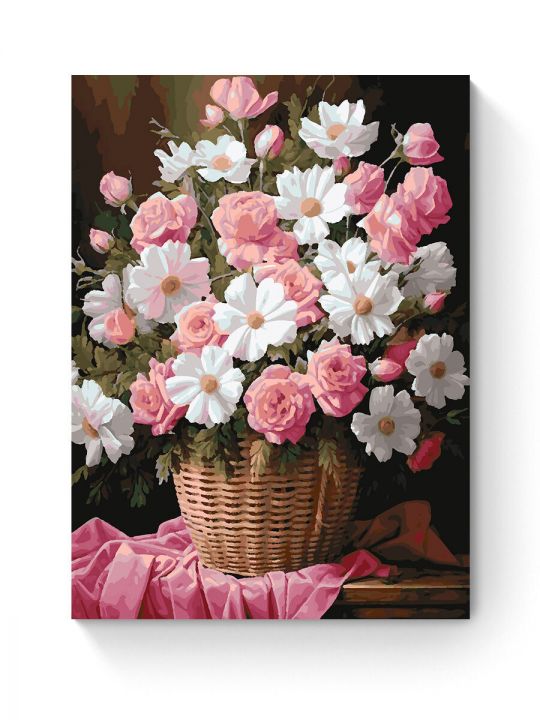 Картина по номерам на подрамнике «Розовый букет» 70x50 см